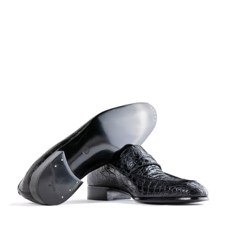 Artioli Gustavo Men's Shoes Exotic Crocodile Skin Penny Loafer (ART1202)-AmbrogioShoes