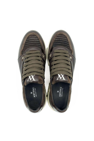 Artioli Lebron Lizard / Suede / Leather Casual Sneaker (ART1116)-AmbrogioShoes