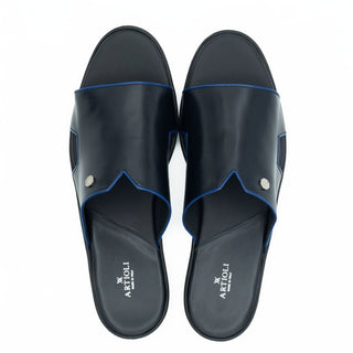 Artioli Lido Men's Shoes Calf-Skin Leather Slip-On Sandal (ART1174)-AmbrogioShoes