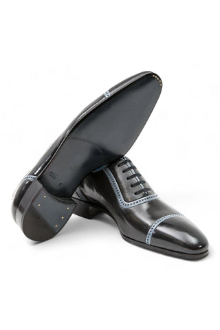 Artioli Mario Kangaroo / Buffalo Leather Formal Cap-Toe Oxfords (ART1022)-AmbrogioShoes