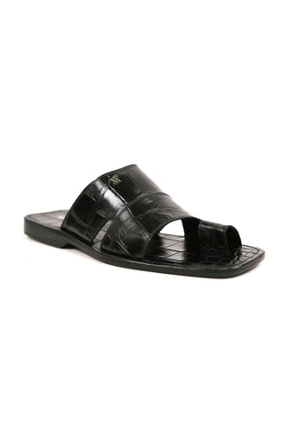 Artioli Pantelleria Alligator Embossed Leather Slip-On Sandal (ART1141)-AmbrogioShoes