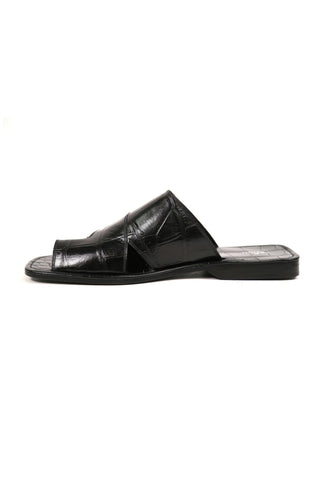 Artioli Pantelleria Alligator Embossed Leather Slip-On Sandal (ART1141)-AmbrogioShoes