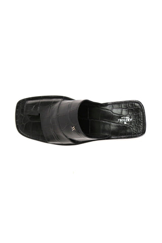 Artioli Pantelleria Alligator Embossed Leather Slip-On Sandal (ART1141)-AmbrogioShoes