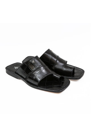 Artioli Pantelleria Alligator Embossed Leather Slip-On Sandal (ART1141)-AmbrogioShoes