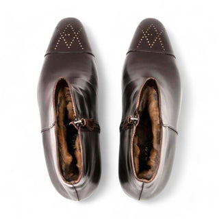 Artioli Renzo Men's Luxury Italian Shoes Calf-Skin Leather / Orylag Ankle Boot (ART1091)-AmbrogioShoes