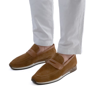 Artioli Salina Men's Shoes Suede & Calf-Skin Leather Penny Loafer (ART1191)-AmbrogioShoes