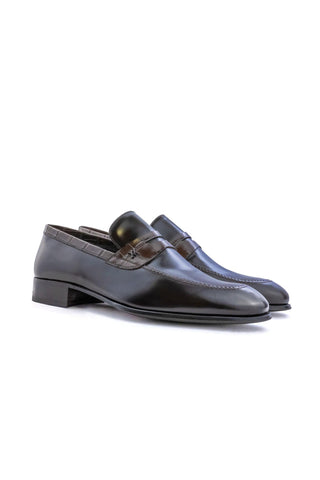 Artioli Ulisse Exotic Crocodile Skin & Calf-Skin Leather Penny Loafer (ART1183)-AmbrogioShoes