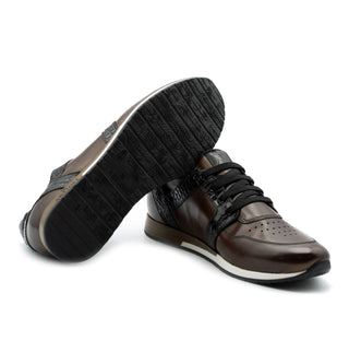 Artioli Yohan Exotic Crocodile / Buffalo / Calf-Skin Leather Sneaker (ART1124)-AmbrogioShoes