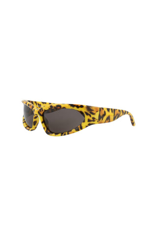 Balenciaga BB0157S Watertransfer Yellow Leopard Sunglasses