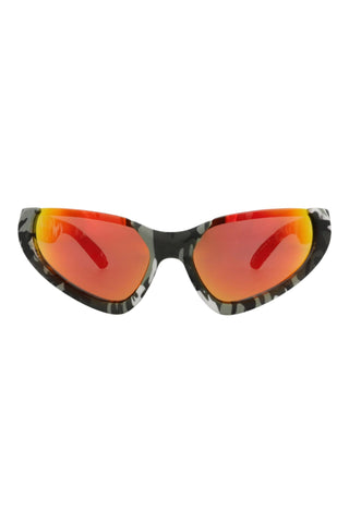 Balenciaga BB0202S Matte Camouflage Grey Sunglasses-AmbrogioShoes