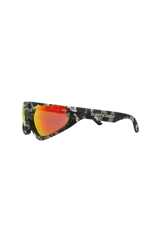 Balenciaga BB0202S Matte Camouflage Grey Sunglasses-AmbrogioShoes