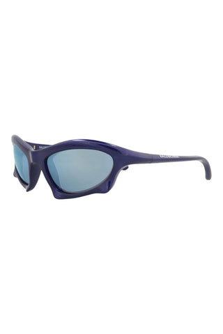 Balenciaga BB0229S Metallic Blue Sunglasses-AmbrogioShoes