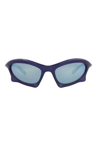 Balenciaga BB0229S Metallic Blue Sunglasses-AmbrogioShoes