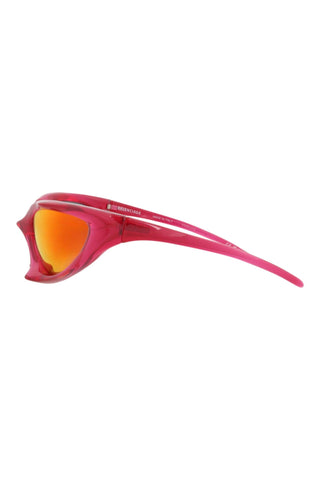 Balenciaga BB0352S METALLIC TRANSPARENT BRIGHT CHERRY RED Sunglasses-AmbrogioShoes