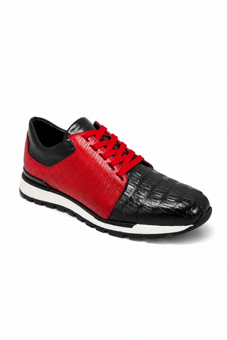 Belvedere 33631 Titan Exotic Crocodile / Lizard / Calf-Skin Leather Sneakers (BV3145)-AmbrogioShoes
