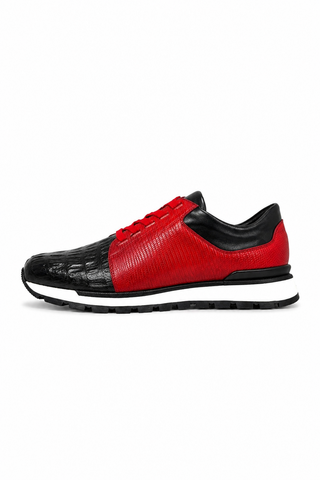 Belvedere 33631 Titan Exotic Crocodile / Lizard / Calf-Skin Leather Sneakers (BV3145)-AmbrogioShoes