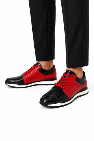 Belvedere 33631 Titan Exotic Crocodile / Lizard / Calf-Skin Leather Sneakers (BV3145)-AmbrogioShoes