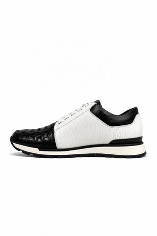 Belvedere 33631 Titan Exotic Crocodile / Lizard / Calf-Skin Leather Sneakers (BV3145)-AmbrogioShoes