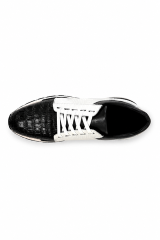 Belvedere 33631 Titan Exotic Crocodile / Lizard / Calf-Skin Leather Sneakers (BV3145)-AmbrogioShoes