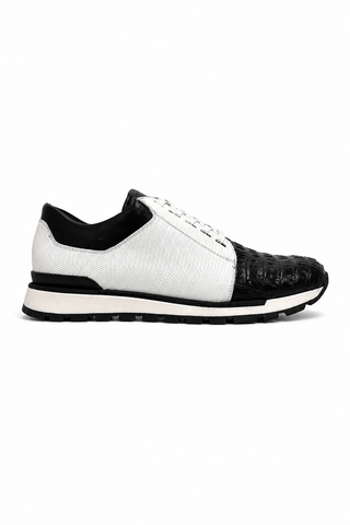 Belvedere 33631 Titan Exotic Crocodile / Lizard / Calf-Skin Leather Sneakers (BV3145)-AmbrogioShoes