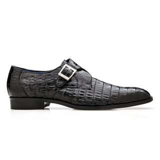 Belvedere Angelo R99 Exotic Caiman Crocodile Single Monk-Strap (BV3188)-AmbrogioShoes