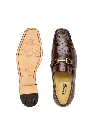 Belvedere Bartolo Ostrich Horse-Bit Loafer