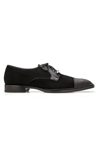 Belvedere Capitano R103 Oiled Caiman Crocodile / Suede Derby (BV3189)-AmbrogioShoes
