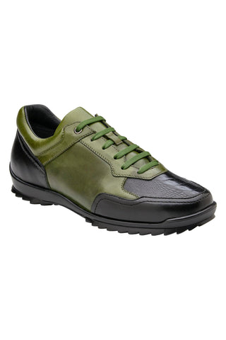 Belvedere Corvo Y36 Exotic Ostrich / Calf-Skin Leather Casual Sneaker (BV3191)-AmbrogioShoes