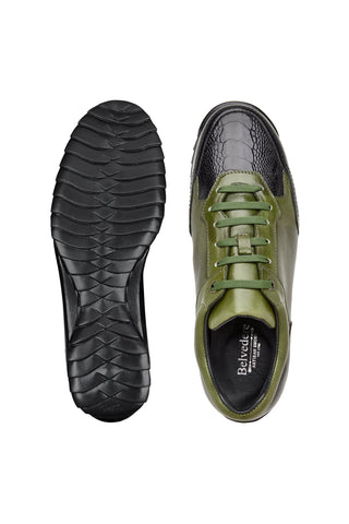 Belvedere Corvo Y36 Exotic Ostrich / Calf-Skin Leather Casual Sneaker (BV3191)-AmbrogioShoes