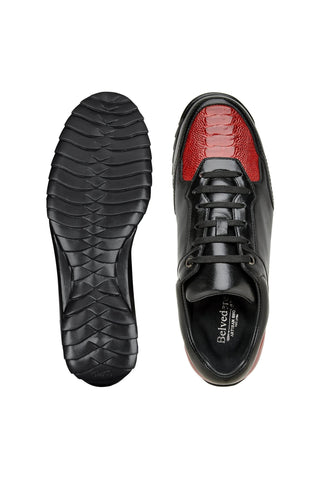 Belvedere Corvo Y36 Exotic Ostrich / Calf-Skin Leather Casual Sneaker (BV3191)-AmbrogioShoes