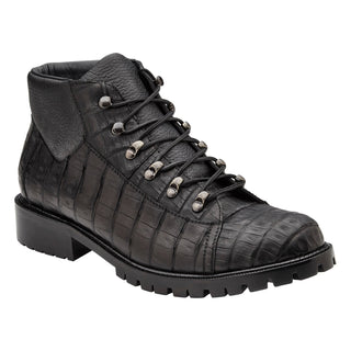 Belvedere Felipe CB06 Men's Shoes Exotic Oiled Caiman Crocodile / Calf-Skin Leather Combat Boot (BV3193)-AmbrogioShoes