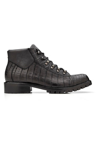 Belvedere Felipe CB06 Oiled Caiman Crocodile / Leather Combat Boot (BV3193)-AmbrogioShoes