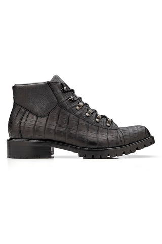 Belvedere Felipe CB06 Oiled Caiman Crocodile / Leather Combat Boot-AmbrogioShoes