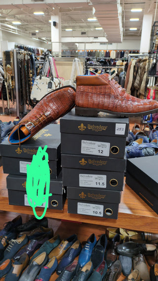 Belvedere Gallardo Crocodile & Leather Boot (252)-AmbrogioShoes