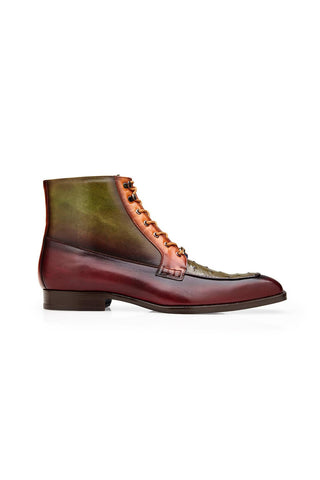 Belvedere Greco R79 Exotic Ostrich / Calf-Skin Leather Boots (BV3178)-AmbrogioShoes
