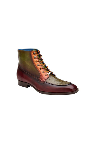 Belvedere Greco R79 Exotic Ostrich / Calf-Skin Leather Boots (BV3178)-AmbrogioShoes
