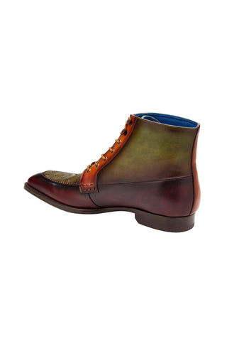 Belvedere Greco R79 Exotic Ostrich / Calf-Skin Leather Boots (BV3178)-AmbrogioShoes