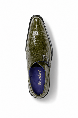 Belvedere Hunter Ostrich & Leather Single Monk Strap