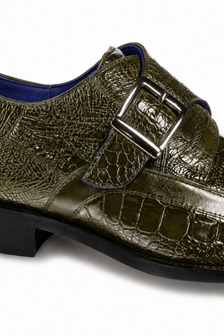 Belvedere Hunter Ostrich & Leather Single Monk Strap