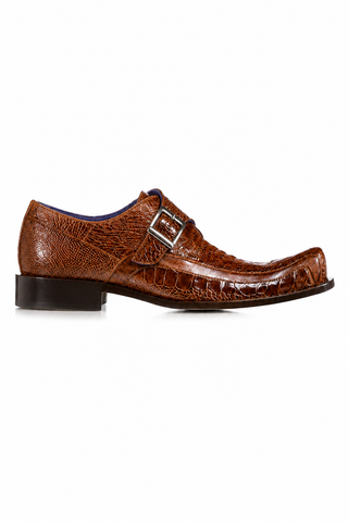 Belvedere Hunter Ostrich & Leather Single Monk Strap