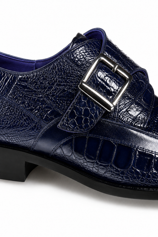 Belvedere Hunter Ostrich & Leather Single Monk Strap