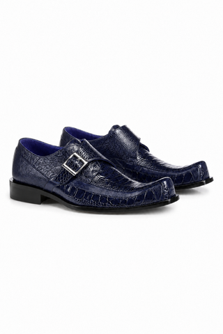 Belvedere Hunter Ostrich & Leather Single Monk Strap