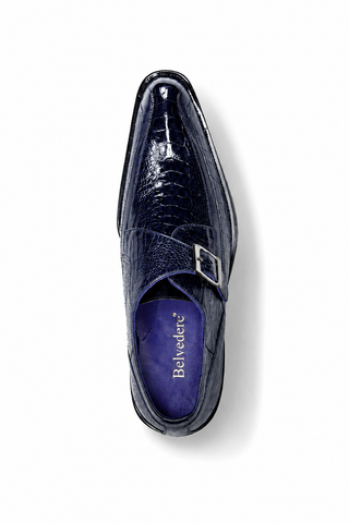 Belvedere Hunter Ostrich & Leather Single Monk Strap