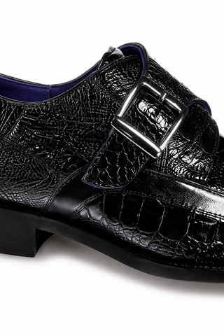 Belvedere Hunter Ostrich & Leather Single Monk Strap