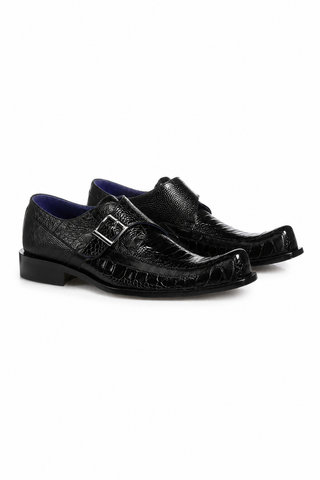 Belvedere Hunter Ostrich & Leather Single Monk Strap-AmbrogioShoes