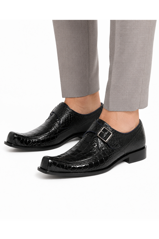 Belvedere Hunter Ostrich & Leather Single Monk Strap