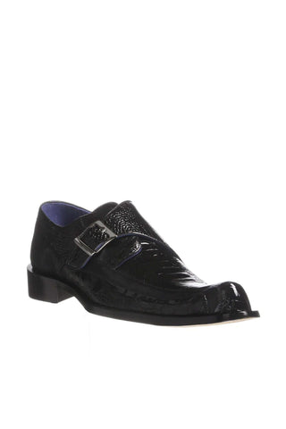 Belvedere Hunter Ostrich & Leather Single Monk Strap-AmbrogioShoes