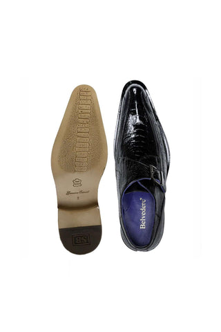 Belvedere Hunter Ostrich & Leather Single Monk Strap-AmbrogioShoes