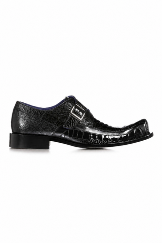 Belvedere Hunter Ostrich & Leather Single Monk Strap