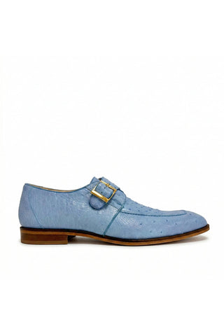 Belvedere Josh 114011 Exotic Ostrich Skin Split-Toe Monk Strap (BV3140)-AmbrogioShoes